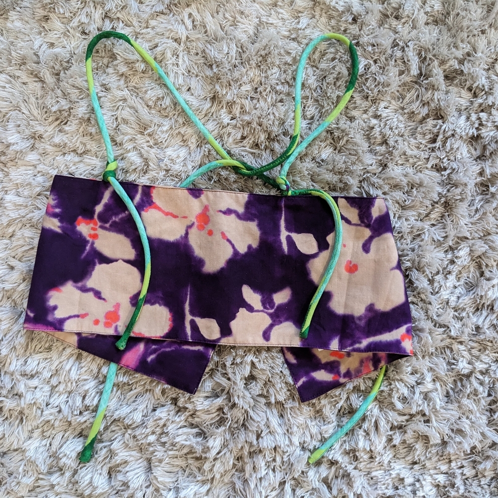 Zara floral linen blend crop top